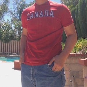 Roots vintage red right to play team Canada shirt